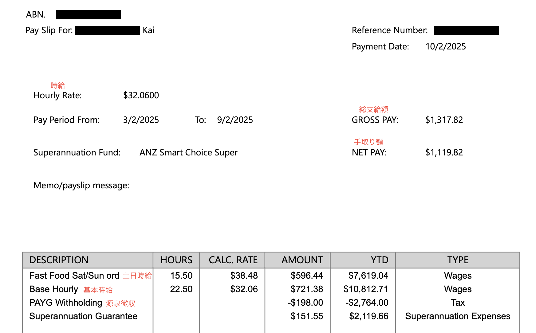 pay slip